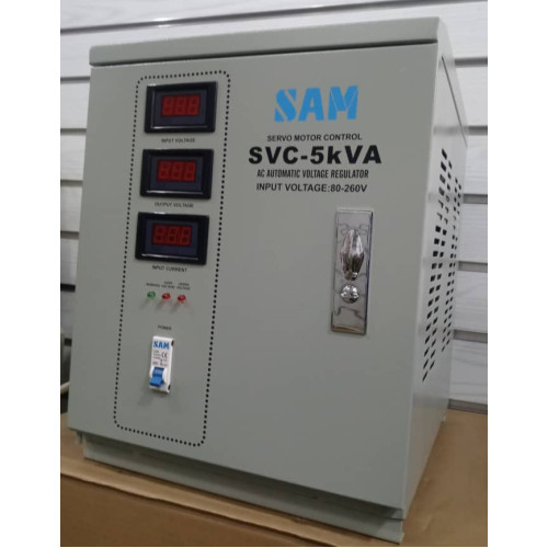 مثبت ومنظم اوتوماتيكي للتيار الكهربائي VOLTAGE:80-260V.   SVC-5KVA.