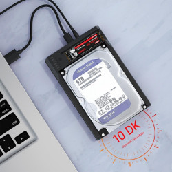 كيس هارد محطة الإرساء DM HD055 - تدعم أقراص HDD/SSD بحجمي 2.5 و3.5 إنش، وأقراص M.2 NVMe، مع USB 3.2 ونسخ احتياطي بدون كمبيوتر