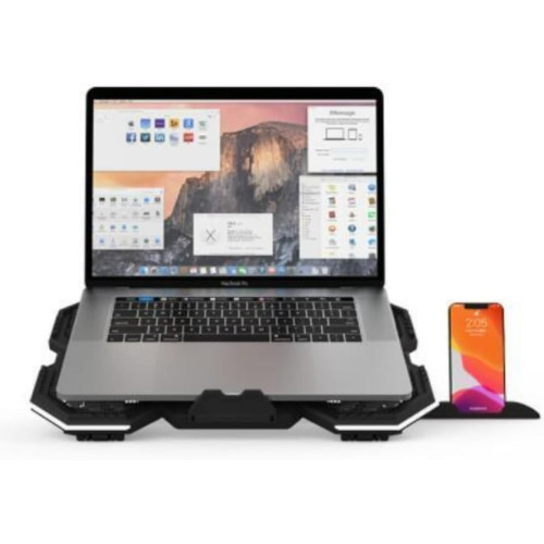 Dazzle Mute Super Cyclone F12 RGB – قاعدة مبرد لابتوب بـ 6 مراوح وإضاءة RGB