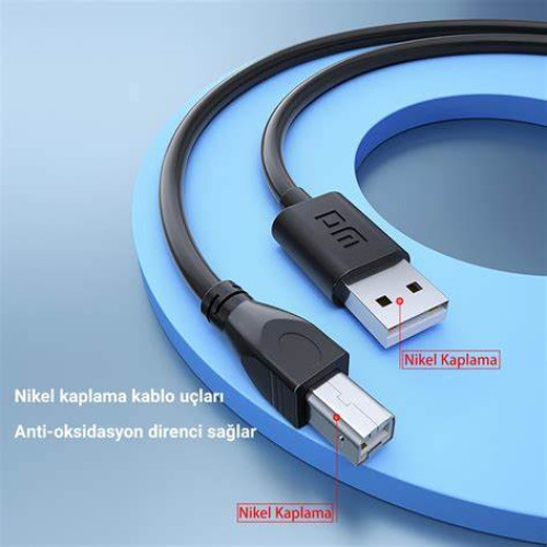 كابل طابعة USB 2.0 من النوع A إلى B – خط بيانات عالي الجودة لتوصيل الطابعات والماسحات بالحاسوب