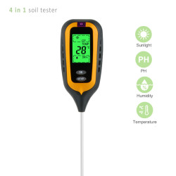 جهاز فحص التربة 4 في 1 – قياس درجة الحرارة، الحموضة (pH)، الرطوبة، الإضاءة | Soil Tester جهاز فحص التربة 4 في 1 – قياس درجة الحرارة، الحموضة (pH)، الرطوبة، الإضاءة | Soil Tester