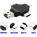 قارئ فلاشات وذواكر USB 4 in 1 متعدد المنافذ