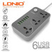 موزع كهرباء 3 مخارج مع 6 منافذ USB موزع كهرباء 3 مخارج مع 6 منافذ USB
