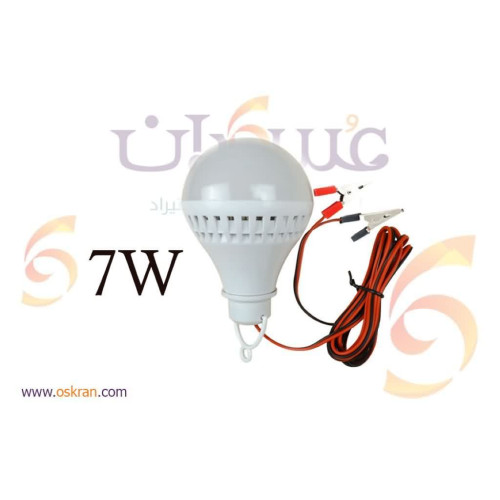 لمبة LED 12V بقدرة 7W مع سلك ومشابك بطارية لمبة LED 12V بقدرة 7W مع سلك ومشابك بطارية