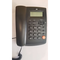 هاتف ثابت/ارضي سلكي أسود مع عرض رقم المتصل 