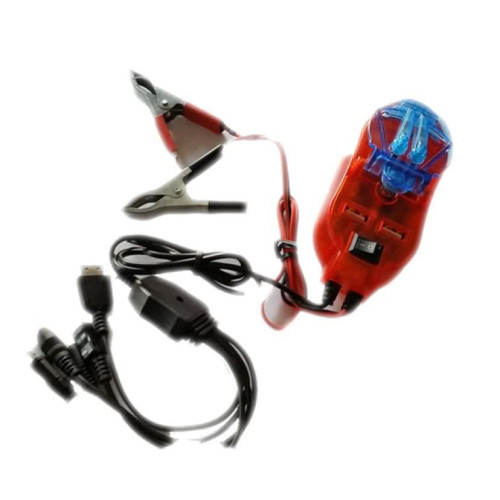 قاعدة شحن 12V بمشابك بطارية ومخارج USB متعددة قاعدة شحن 12V بمشابك بطارية ومخارج USB متعددة