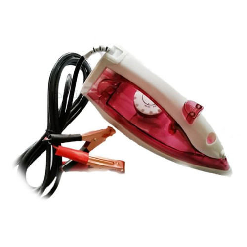 مكواة 12V للسيارة لون أبيض وأحمر
