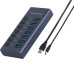 موزع USB 3.0 Hub بسبعة منافذ مع مفاتيح تشغيل وشحن سريع موزع USB 3.0 Hub بسبعة منافذ مع مفاتيح تشغيل وشحن سريع