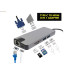 محول Type-C Hub 8 في 1 بدقة 4K مع HDMI وVGA وLAN وUSB 3.0
