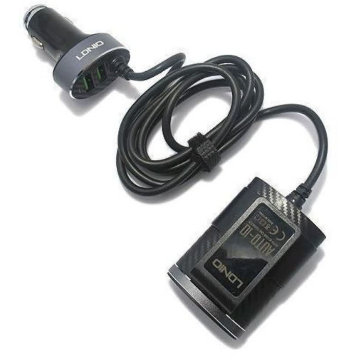 شاحن سيارة LDNIO بأربعة منافذ USB مع كيبل شاحن سيارة LDNIO بأربعة منافذ USB مع كيبل