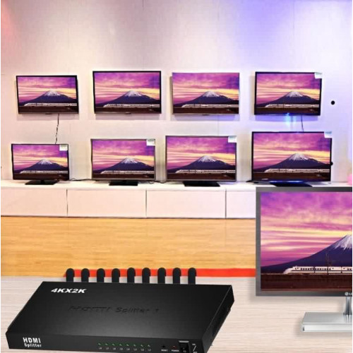 موزع HDMI ثمانية منافذ 1x8 بدقة 1080P