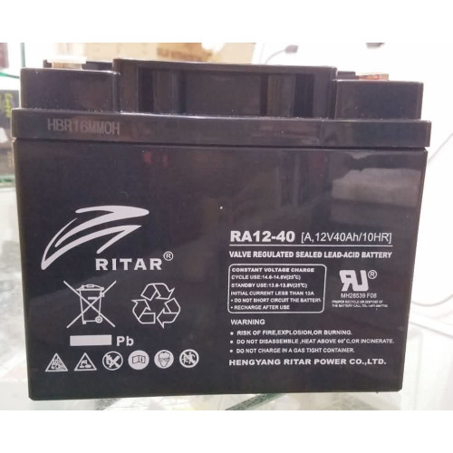 بطارية RITAR RA12-40 ليد أسيد محكمة الإغلاق 12V 40Ah