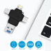 قارئ فلاشات وذواكر USB 4 in 1 متعدد المنافذ
