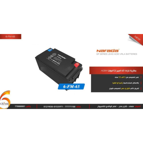 بطارية Narada AGM 12V 65Ah بطارية Narada AGM 12V 65Ah