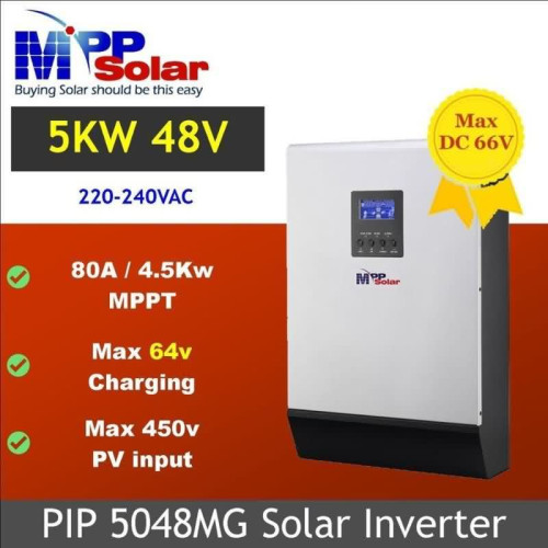 انفرتر MPPSolar PIP 5048MG Solar 5KW نظام 48V MPPT 80A انفرتر MPPSolar PIP 5048MG Solar 5KW نظام 48V MPPT 80A