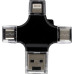 قارئ فلاشات وذواكر USB 4 in 1 متعدد المنافذ