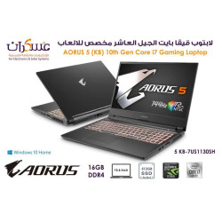 لابتوب GIGABYTE AORUS 5 KB Core i7 جيل 10 للألعاب شاشة 15.6 FHD 144Hz وذاكرة 16GB وSSD 512GB لابتوب GIGABYTE AORUS 5 KB Core i7 جيل 10 للألعاب شاشة 15.6 FHD 144Hz وذاكرة 16GB وSSD 512GB