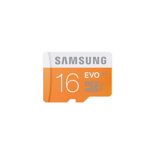 ذاكرة Samsung EVO microSDHC بسعة 16GB مع محول SD ذاكرة Samsung EVO microSDHC بسعة 16GB مع محول SD