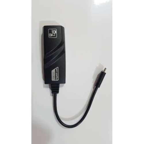 محول USB Type-C إلى Ethernet USB 3.0 Gigabit لون أسود