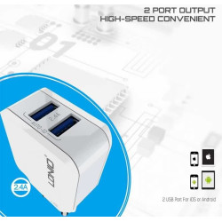 شاحن كهرباء LDNIO A2202 منفذين USB 2.4A شاحن كهرباء LDNIO A2202 منفذين USB 2.4A
