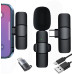 مايكروفون لاسلكي K8 بمنفذ Type-C وLightning للهواتف
