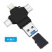 قارئ فلاشات وذواكر USB 4 in 1 متعدد المنافذ