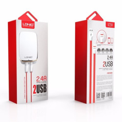 شاحن كهرباء LDNIO A2204 منفذين USB 2.4A مع كابل شاحن كهرباء LDNIO A2204 منفذين USB 2.4A مع كابل