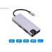 محول Type-C Hub 8 في 1 بدقة 4K مع HDMI وVGA وLAN وUSB 3.0